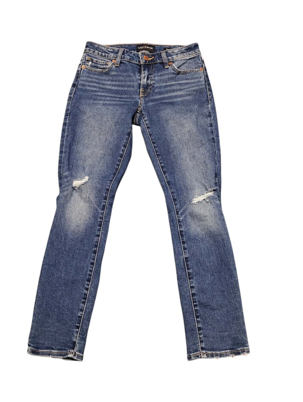 Lucky Brand Lolita Skinny Ankle Jeans - Mid-Rise Distressed Blue - 2/26